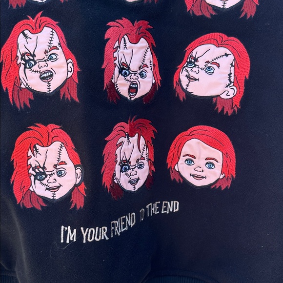 Chucky Shoe Palace Good Guys Black & Cream Synthetic Leather Varsity Jacket XL - Picture 8 of 10